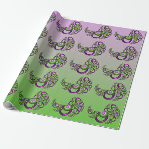 Lieflijke Roze Groene Harten Moderne Abstracte Fra Cadeaupapier