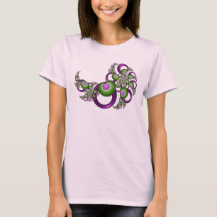 Lieflijke Roze Groene Harten Moderne Abstracte Fra T-shirt