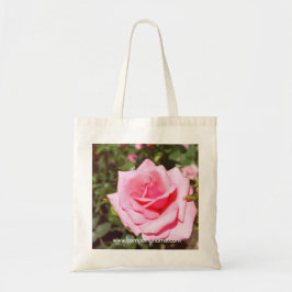 lieflijke roze roze roze bloem met zoete harten tote bag