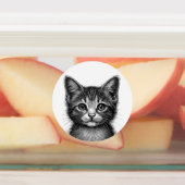 Lieflijke schets van jonge kat labels (Aangebracht)