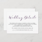 Lieflijke Scriptdetails | HUWELIJKEN Informatiekaartje (Voorkant / Achterkant)