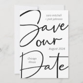 Lieflijke Vet Script Minimaal Bewaar de Datum  Save The Date (Voorkant)