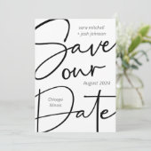 Lieflijke Vet Script Minimaal Bewaar de Datum  Save The Date (Staand voorkant)