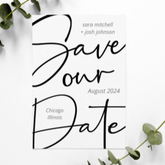 Lieflijke Vet Script Minimaal Bewaar de Datum Save The Date