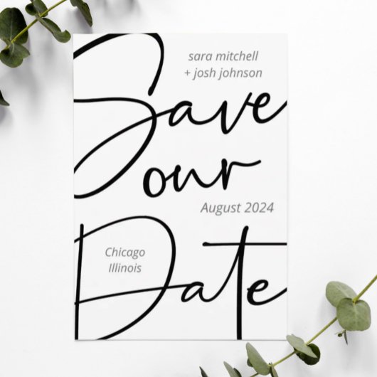 Lieflijke Vet Script Minimaal Bewaar de Datum  Save The Date