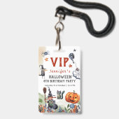 Lieflijke Waterverf Kinderen Verjaardag Halloween  Badge (Voorzijde met lanyard)