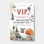 Lieflijke Waterverf Kinderen Verjaardag Halloween  Badge (Voorzijde)