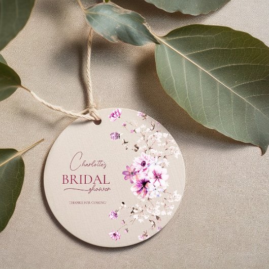 Lieflijke Wilde Bloem Ruby Rose Bruidsdiner Bedankjes Labels