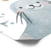 Lieflijke Winter Arctische Dieren Baby Shower Welk Poster (Hoek)