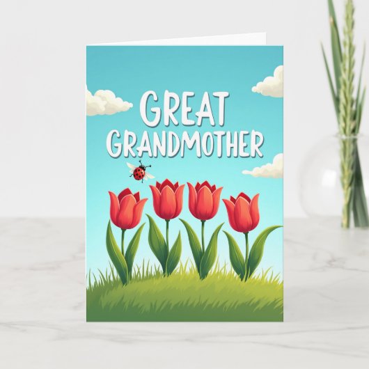 Liefmoedige overgrootmoeder Tulpenkaart Kaart (Voorkant)