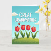 Liefmoedige overgrootmoeder Tulpenkaart Kaart (Gele Bloem)