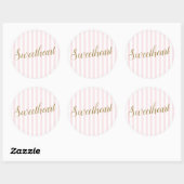 Liefroze bruin Baby Vrijgezellenfeest Birthday Ronde Sticker (Vel)