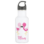 Liefroze flamingos voor jou waterfles (Voorkant)