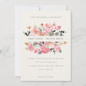 Liefroze Waterverf Floral Wow Renewal Uitnodigen Bedankkaart (Voorkant)