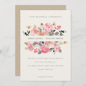 Liefroze Waterverf Floral Wow Renewal Uitnodigen Bedankkaart (Voorkant / Achterkant)