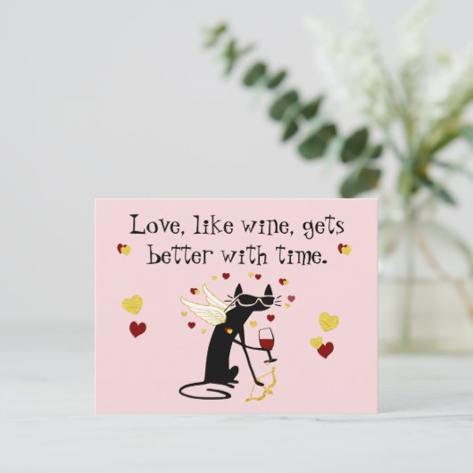 Liefs als wijn Valentijn Briefkaart (Staand voorkant)