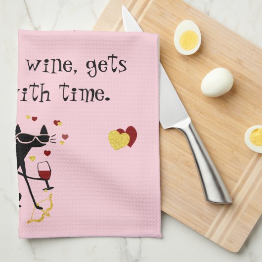 Liefs als wijn Valentijn Theedoek (Quarter Fold)