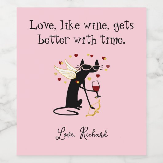 Liefs als wijn Valentijn Wijn Etiket (Enkel label)