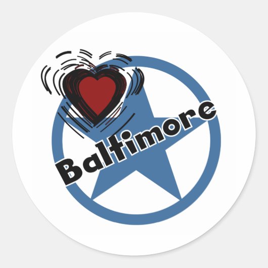 Liefs Baltimore Ronde Sticker (Voorkant)