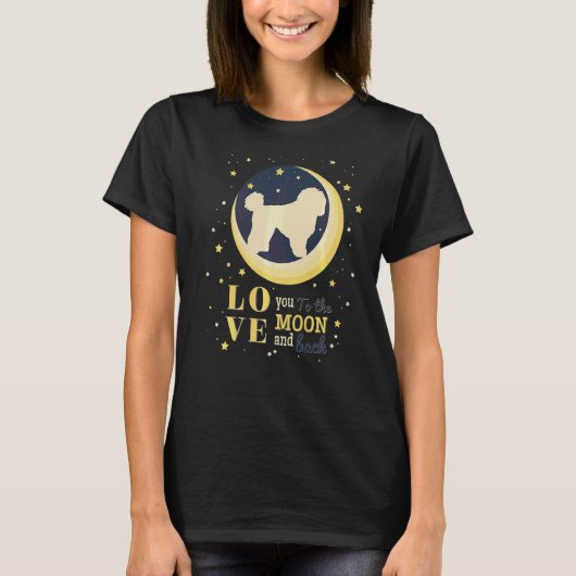 Liefs Bichon Frisé naar de maan T-shirt (Voorkant)