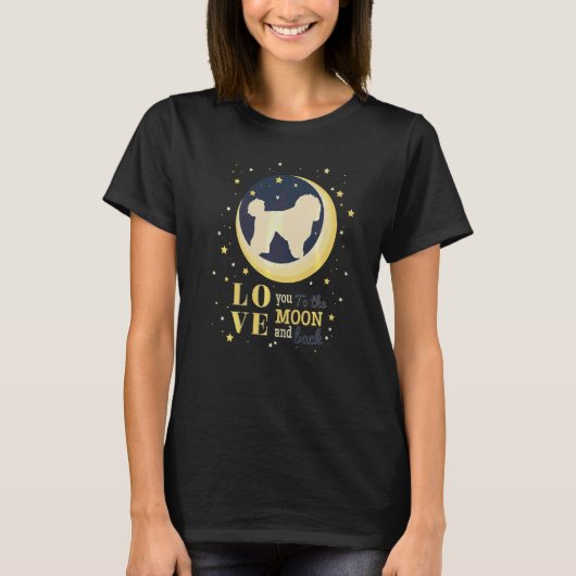 Liefs Bichon Frisé naar de maan T-shirt (Voorkant)