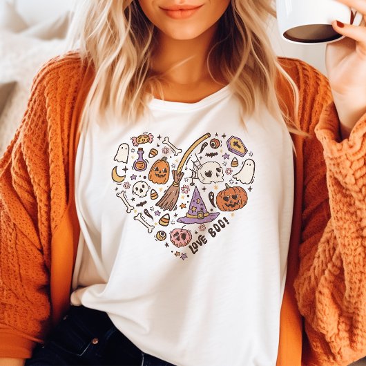 Liefs Boo! Retro Halloween Hart Tri-Blend Shirt