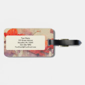 Liefs elkaar bijbelvers rood Paarse bloemen Bagagelabel (Achterkant horizontaal)