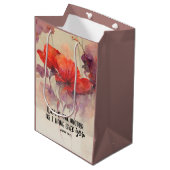 Liefs elkaar bijbelvers rood Paarse bloemen Medium Cadeauzakje (Voorkant Gekanteld)