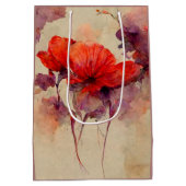 Liefs elkaar bijbelvers rood Paarse bloemen Medium Cadeauzakje (Achterkant)