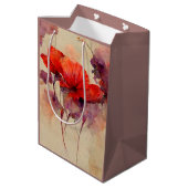 Liefs elkaar bijbelvers rood Paarse bloemen Medium Cadeauzakje (Achterkant Gekanteld)