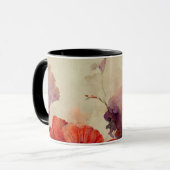 Liefs elkaar bijbelvers rood Paarse bloemen Mok (Voorkant links)