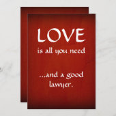 Liefs en een goede advocaat dank je bedankkaart (Voorkant / Achterkant)