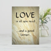Liefs en een goede advocaat dank je bedankkaart (Staand voorkant)