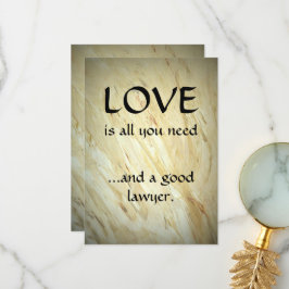 Liefs en een goede advocaat dank je bedankkaart