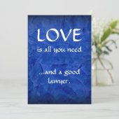 Liefs en een goede advocaat dank je bedankkaart (Staand voorkant)