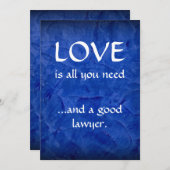 Liefs en een goede advocaat dank je bedankkaart (Voorkant / Achterkant)