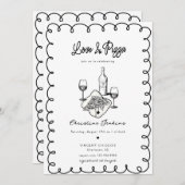 Liefs en pizza | grillig Vrijgezellenfeest Kaart (Voorkant / Achterkant)