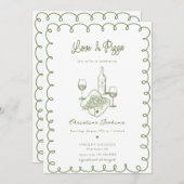 Liefs en pizza | grillig Vrijgezellenfeest Kaart (Voorkant / Achterkant)