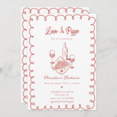 Liefs en pizza | grillig Vrijgezellenfeest Kaart (Voorkant / Achterkant)