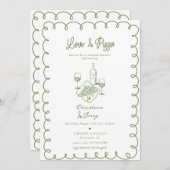 Liefs en pizza | grillige koppels douchen kaart (Voorkant / Achterkant)