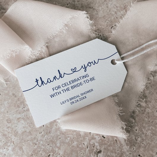 Liefs harten | Navy Blue Bedankt Favor Cadeaulabel