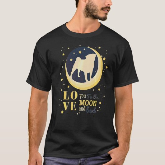 Liefs hond naar de maan t-shirt (Voorkant)