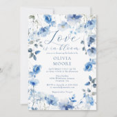 Liefs in Bloom Blue Wildflower Boho Vrijgezellenfe Kaart (Voorkant)