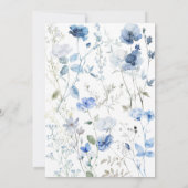 Liefs in Bloom Blue Wildflower Boho Vrijgezellenfe Kaart (Achterkant)