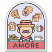 Liefs Italiaans eten Sticker (Voorkant)