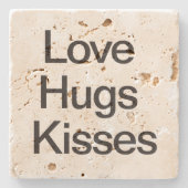 Liefs Knuffels Kusjes Stenen Onderzetter (Voorkant)