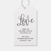 Liefs. Kraft cadeau label. Rustieke bruiloft dank  Cadeaulabel (Voorkant)