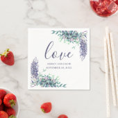 Liefs. Lavendel paarse bloemen. Bloemenbruiloft Servet (Insitu)