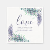 Liefs. Lavendel paarse bloemen. Bloemenbruiloft Servet (Voorkant)