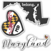 Liefs Maryland, 3 Design, Die Cut Stickers (Voorkant)